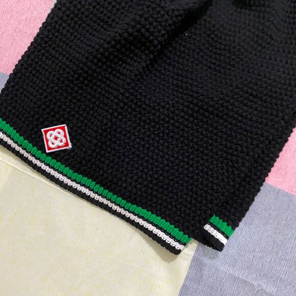 Casablanca Black Knit Shorts with Green Trim - Picture 7 of 8